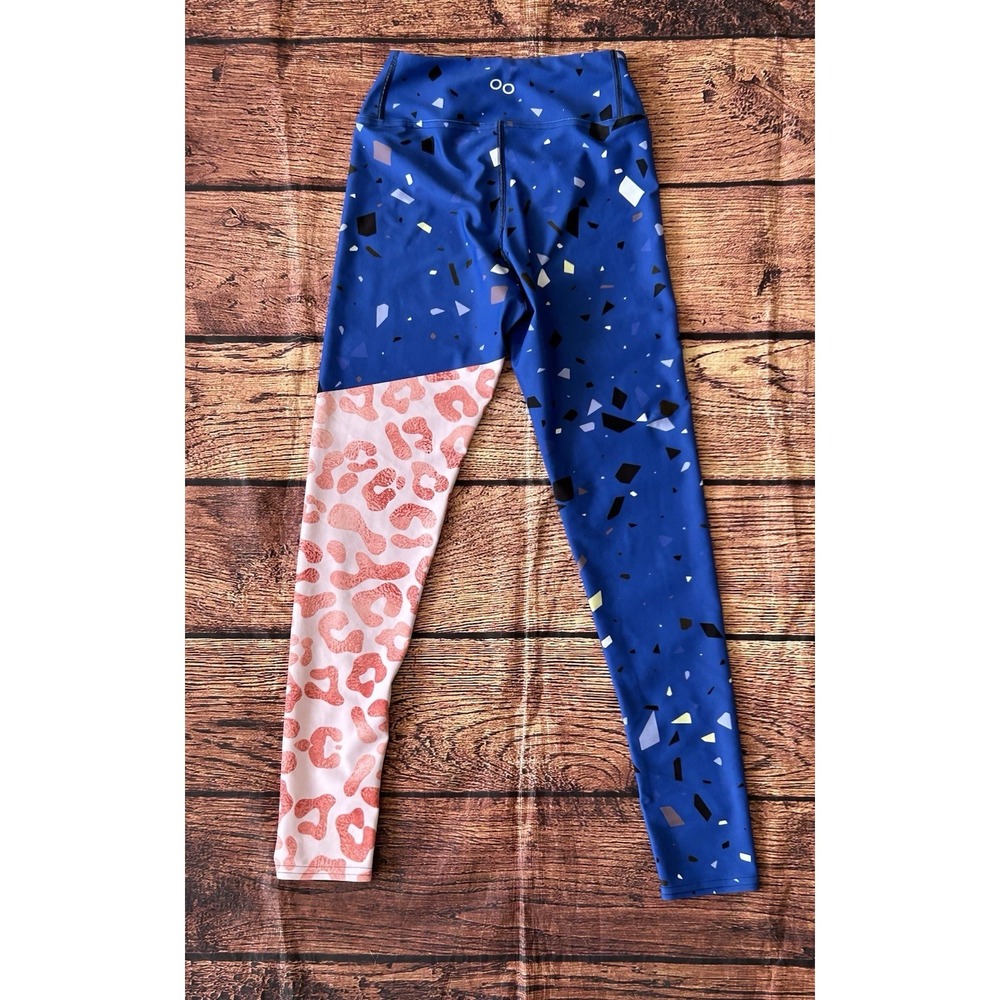 Loony Legs London Leggings Womens Daisy Doodles White Blue Red Yoga Pants Sz S - Picture 8 of 10